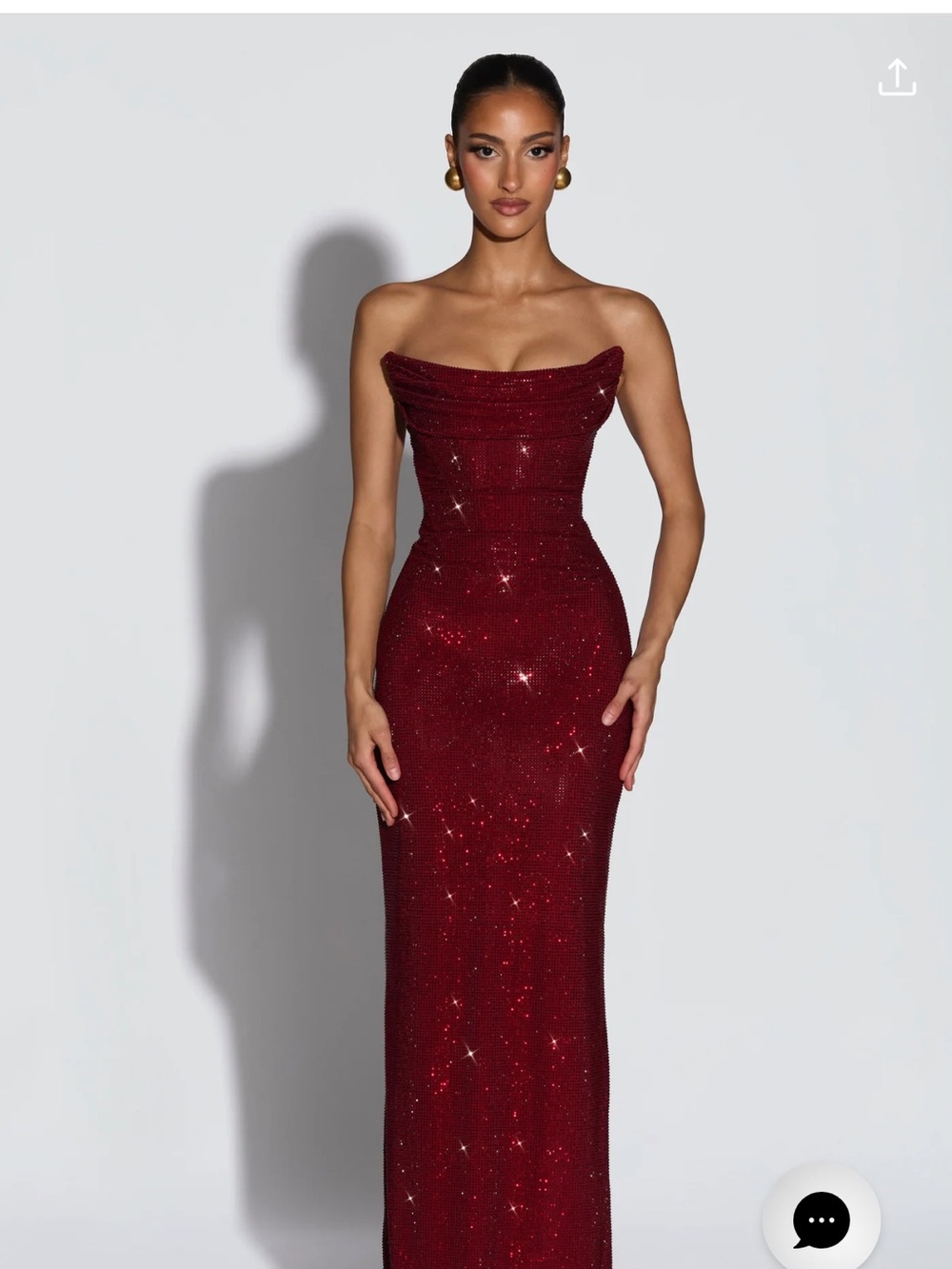 Strapless Sparkle Evening Gown in Deep Wine - Picture 5 of 7